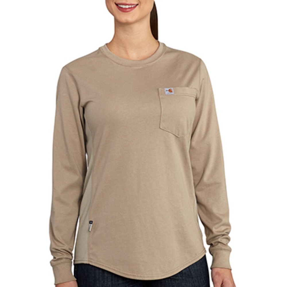 Carhartt Force Crewneck Long Sleeve Shirt Workwear Utility Size L